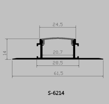 LED Alu Unterputz Profil Z-6214 inkl. Abdeckung matt 2000mm